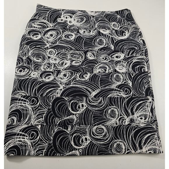 Alfani size medium lined stretch geometric skirt short white black whimisgoth - Picture 1 of 7